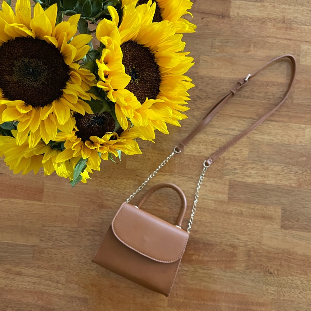 Mini Faux Leather Brown Purse